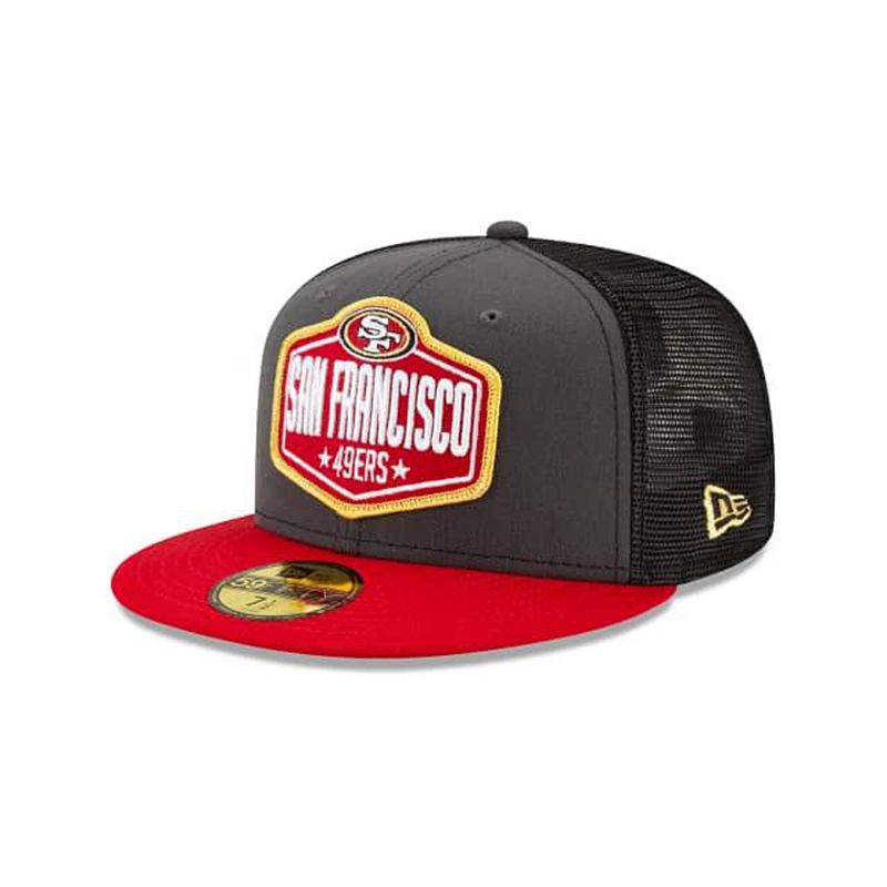 NFL San Francisco 49ers Draft 59Fifty Fitted (VKC6089) - Grey New Era Caps